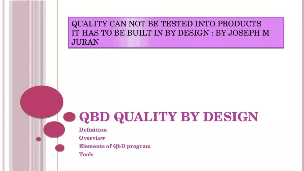 PPT-QBD Quality by Design