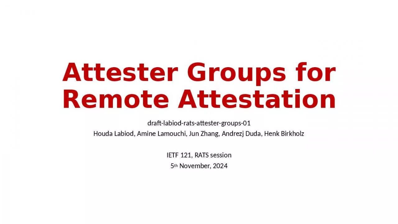 PPT-Attester Groups for Remote Attestation