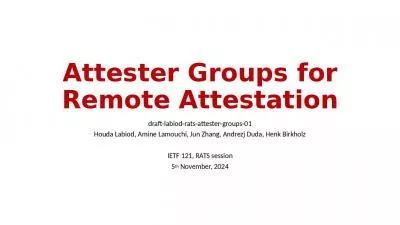 Attester Groups for Remote Attestation