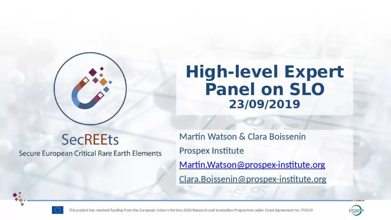 PPT-High-level Expert Panel on SLO 23/09/2019