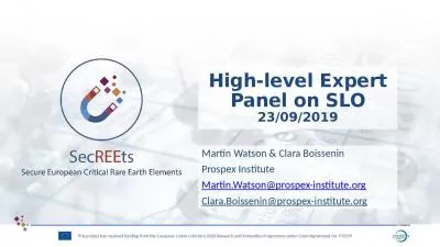 High-level Expert Panel on SLO 23/09/2019