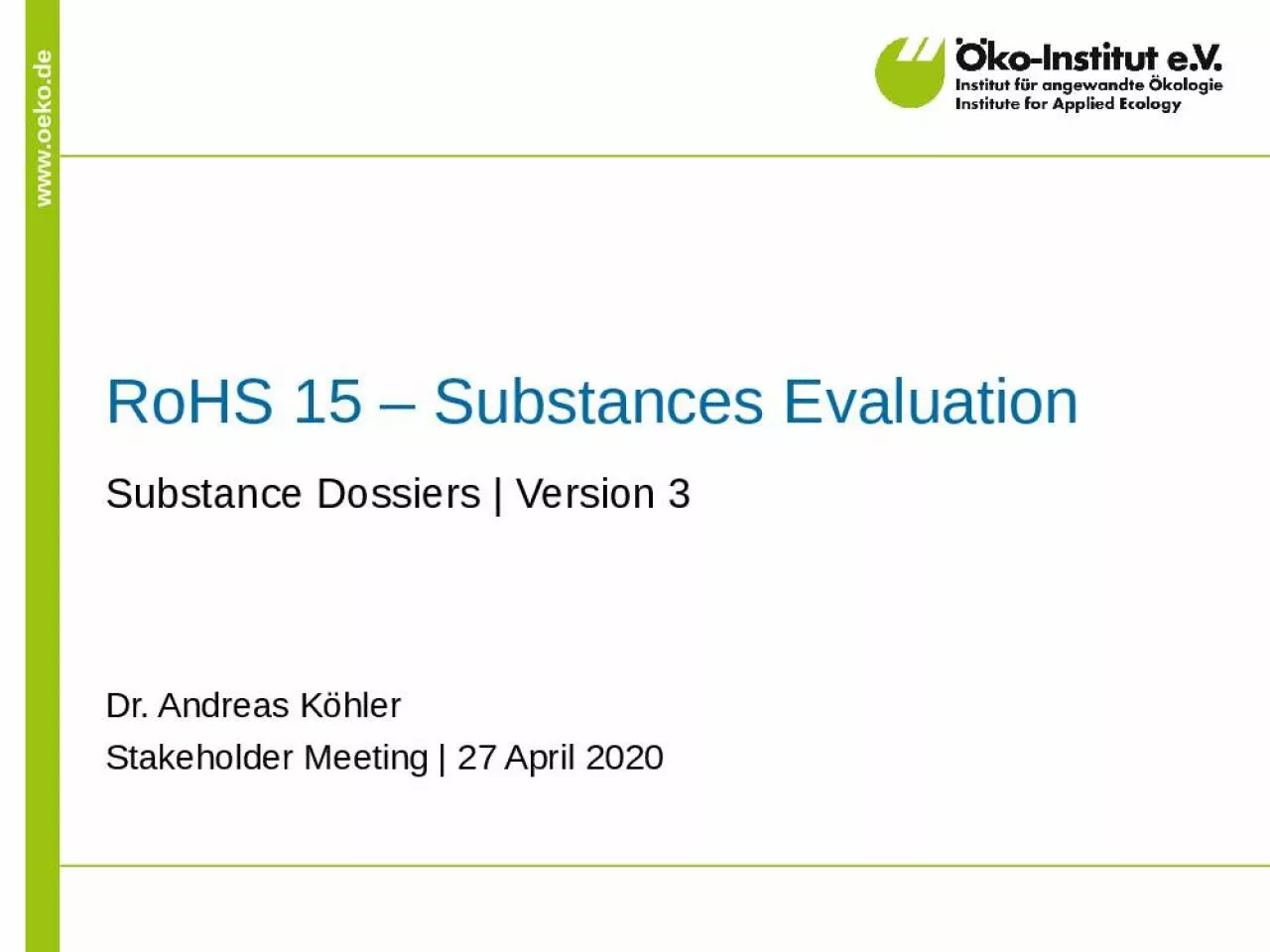 PPT-RoHS 15 Substances Evaluation