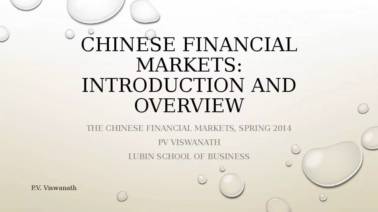 PPT-Chinese financial markets: introduction and overview