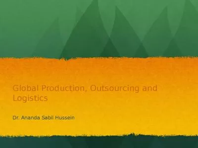 Global Production, Outsourcing and Logistics