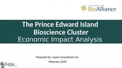 The Prince Edward Island  Bioscience Cluster Economic Impact Analysis