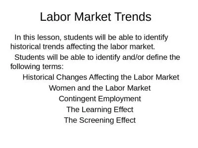 Labor Market Trends