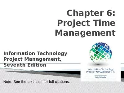 Chapter 6: Project Time Management