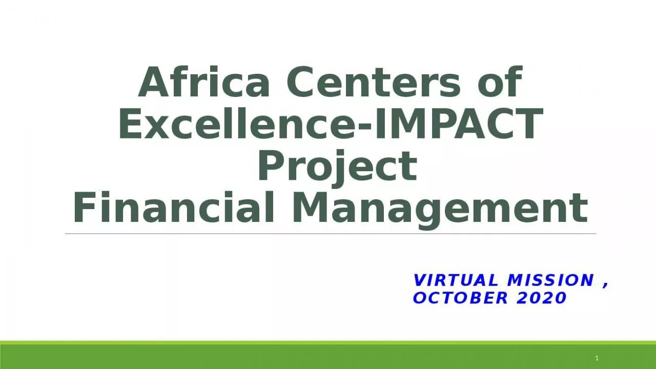 PPT-Africa Centers of Excellence-IMPACT Project Financial Management