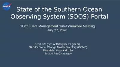 State of the Southern Ocean Observing System (SOOS) Portal