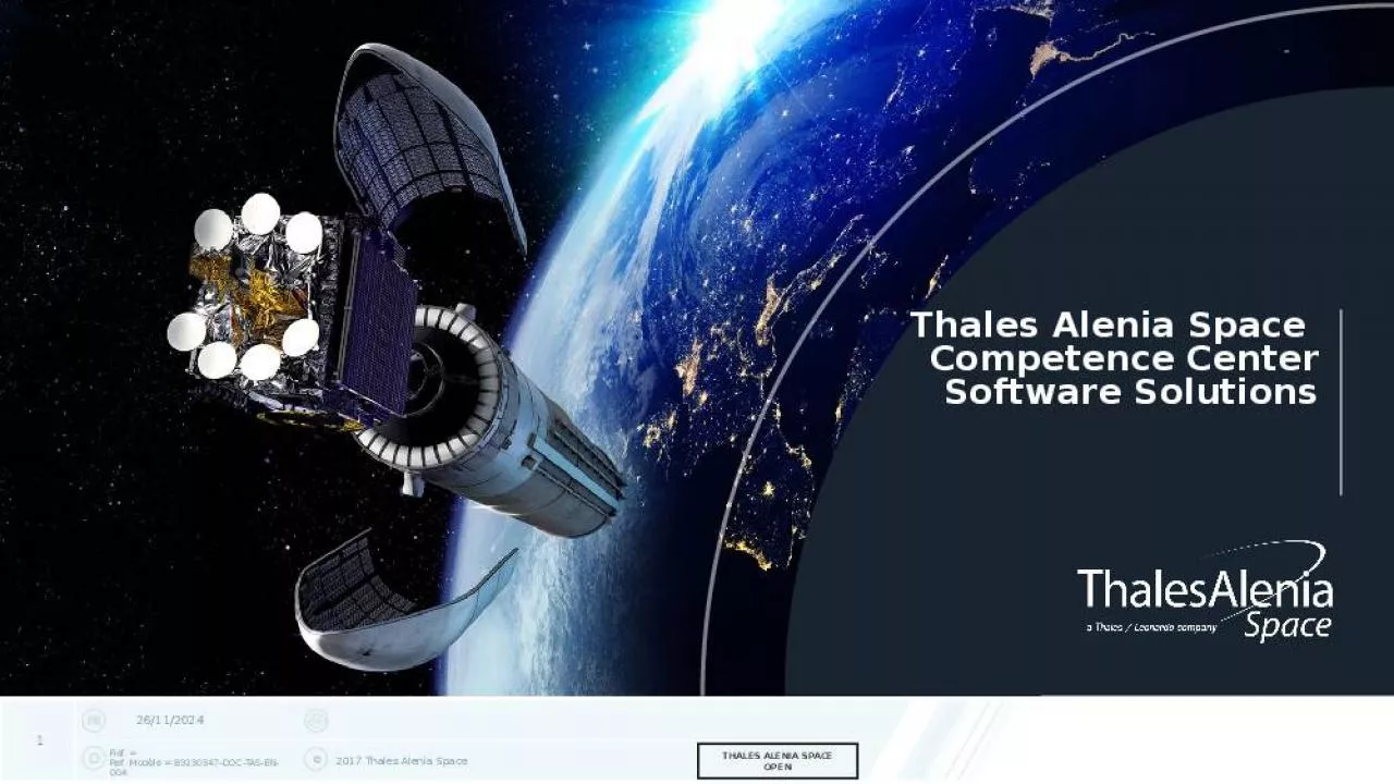 PPT-Thales Alenia Space Competence Center Software Solutions