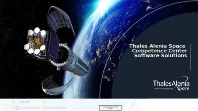 Thales Alenia Space  Competence Center Software Solutions