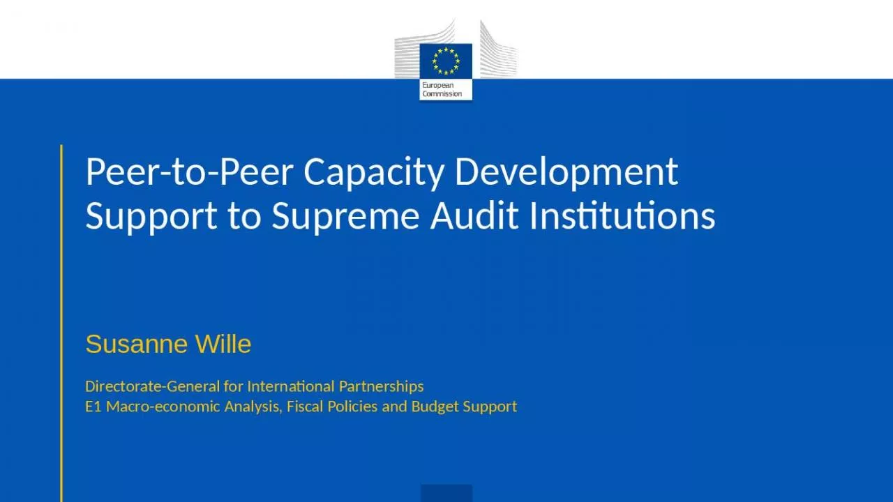 PPT-Peer-to-Peer Capacity Development Support to Supreme Audit Institutions