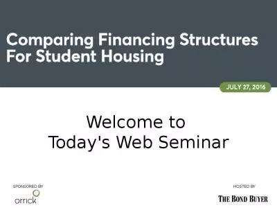 Welcome to  Today's Web Seminar