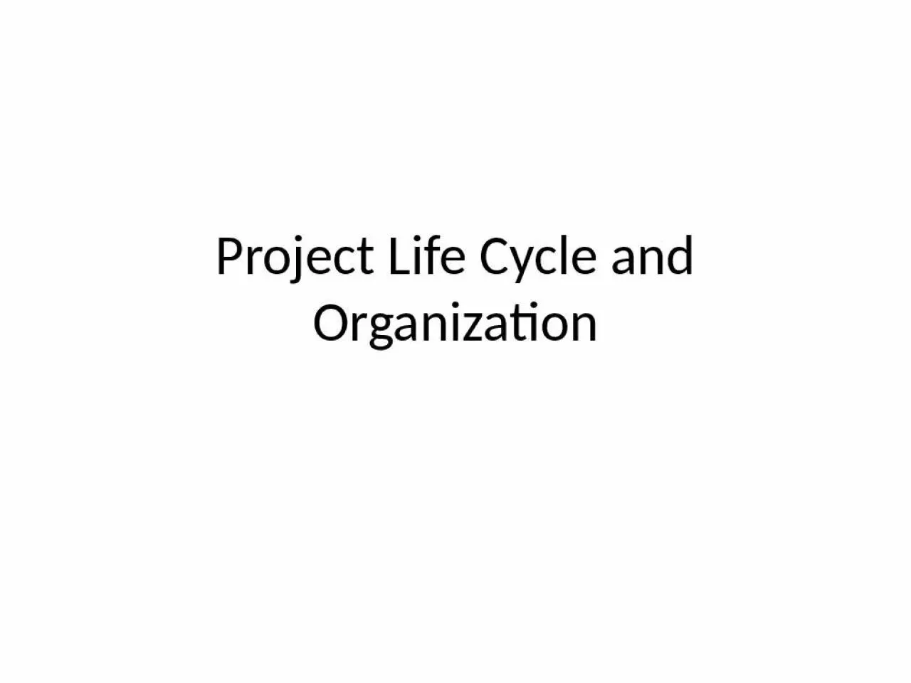 PPT-Project Life Cycle and Organization