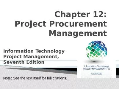 Chapter 12: Project Procurement Management