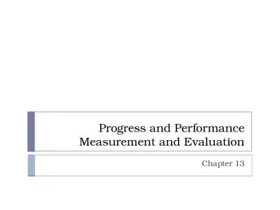 Progress and Performance Measurement and Evaluation