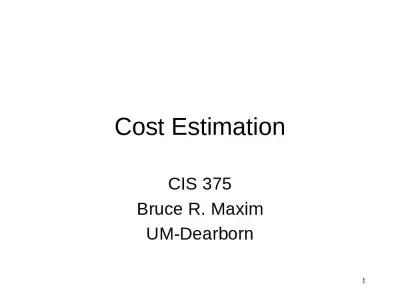 Cost Estimation