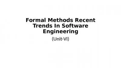 Formal Methods Recent Trends In Software Engineering