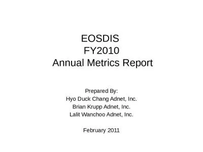 EOSDIS  FY2010  Annual Metrics Report