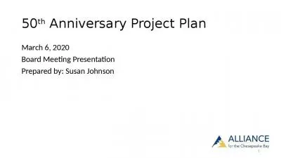 50th Anniversary Project Plan