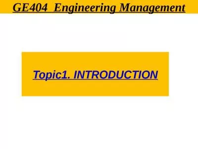 GE404  Engineering Management