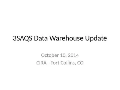 3SAQS Data Warehouse Update