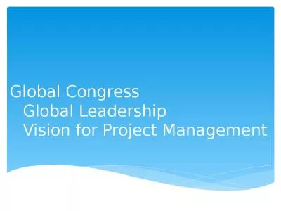 Global Congress Global Leadership Vision for Project Management