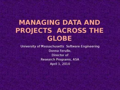 Managing Data and Projects  Across the Globe