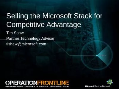 Selling the Microsoft Stack for Competitive Advantage