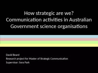 How strategic are we? Communication activities in Australian Government science organisations