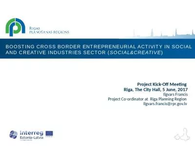 Boosting Cross Border Entrepreneurial Activity in Social and Creative Industries Sector (Social&Creative)