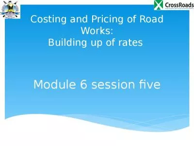 Costing and Pricing of Road Works: Building up of rates