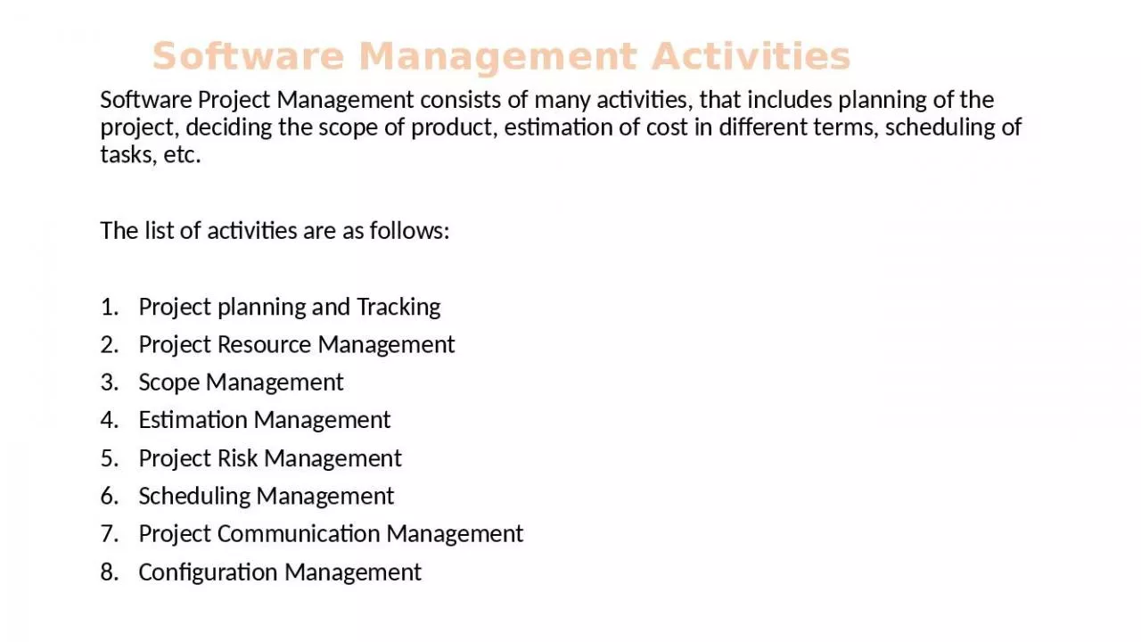 PPT-Software Management Activities