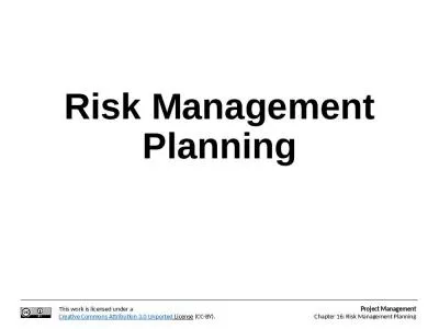 Risk Management Planning