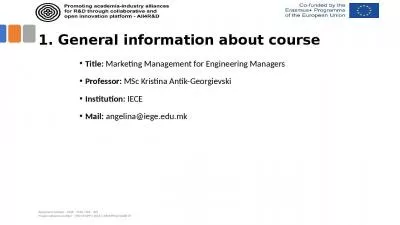 1. General information about course