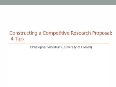 Constructing a Competitive Research Proposal:  4 Tips