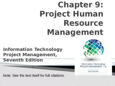 Chapter 9: Project Human Resource Management