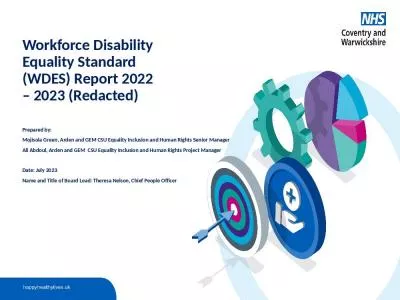 Workforce Disability Equality Standard (WDES) Report 2022   2023 (Redacted)