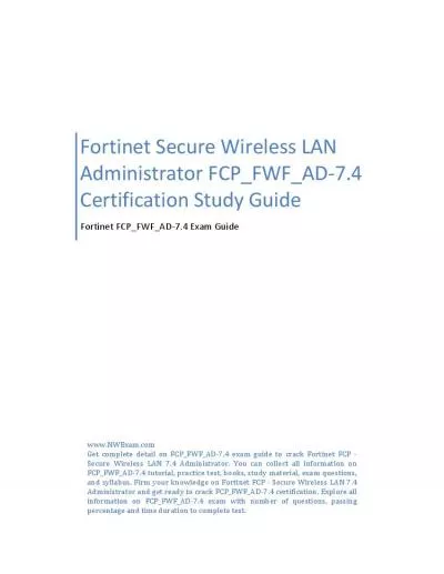 Fortinet FCP_FWF_AD-7.4 Study Guide