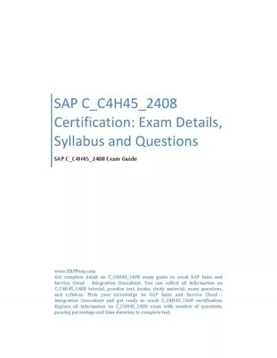 SAP C_C4H45_2408: Exam Guide