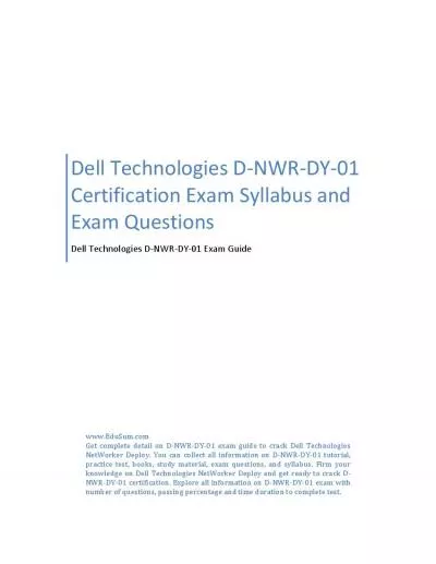 D-NWR-DY-01 Exam Study Guide PDF