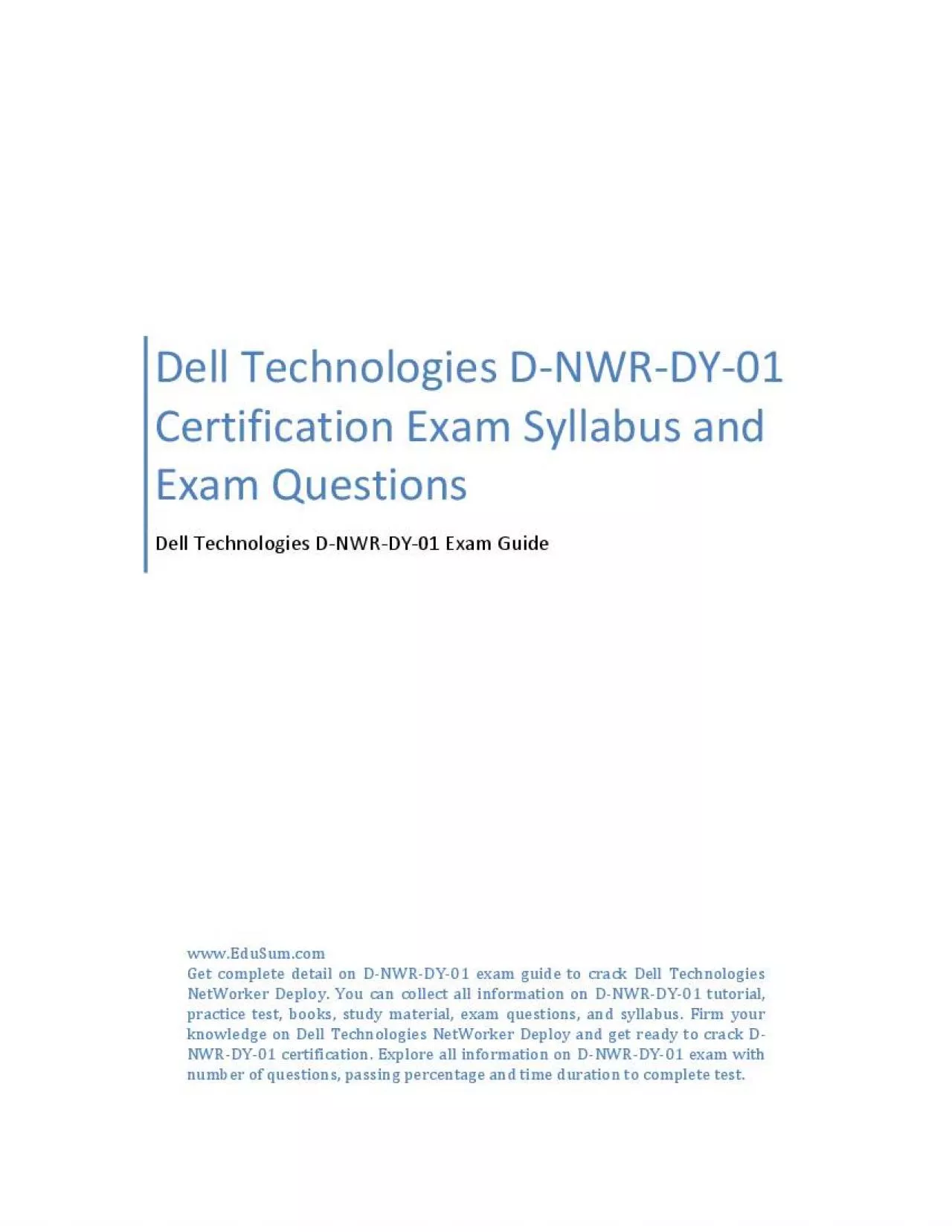 PDF-D-NWR-DY-01 Exam Study Guide PDF