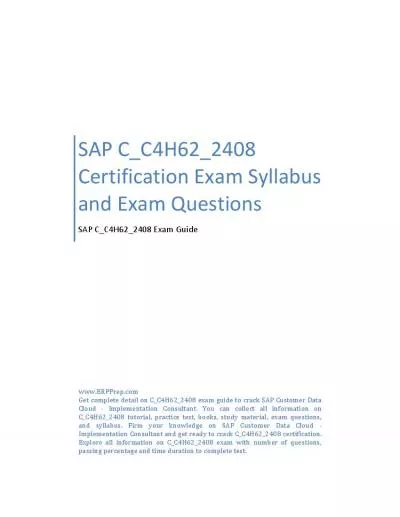 SAP C_C4H62_2408 Exam Study Guide