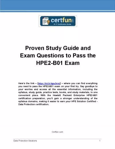 HPE2-B01 Exam: Study Guide