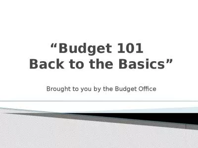 Budget 101   Back to the Basics