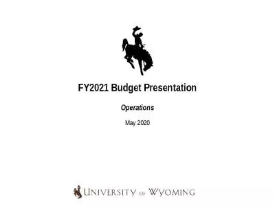 FY2021 Budget Presentation Operations