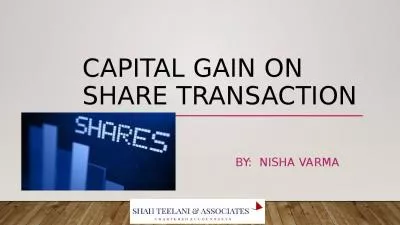 Capital Gain On Share Transaction