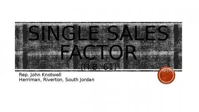 Single Sales Factor (H.B. 61)