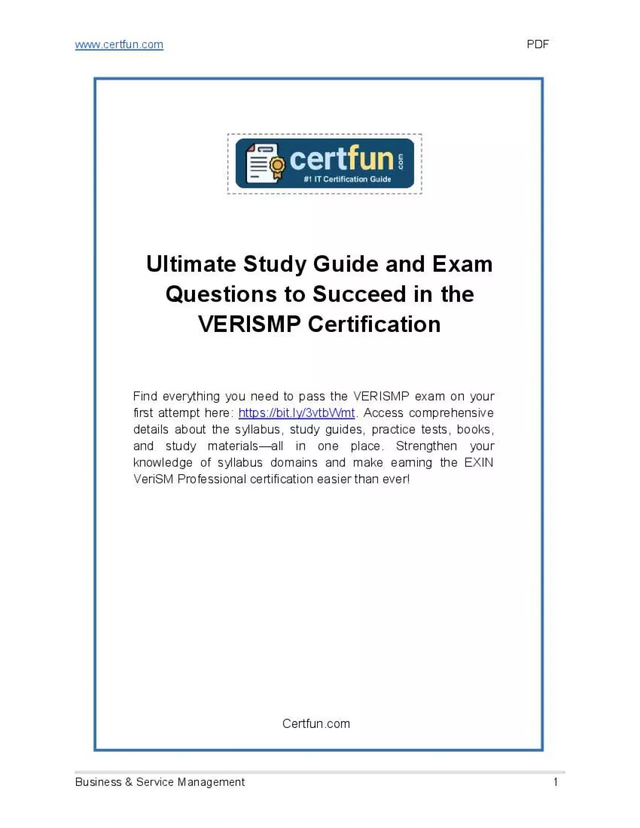 PDF-VERISMP Exam: Study Guide