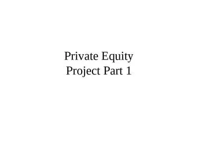 Private Equity Project Part 1